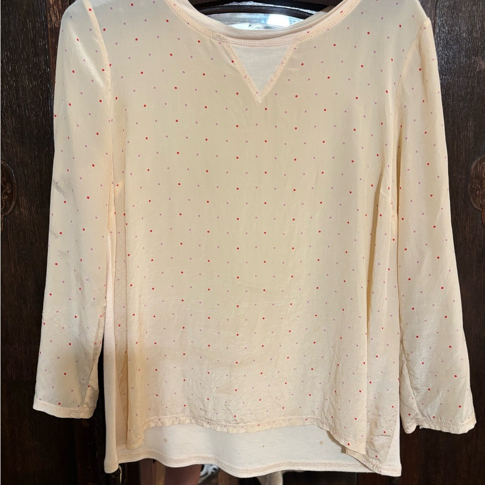 Madewell Cream 3/4 Sleeve Blouse
